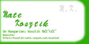 mate kosztik business card